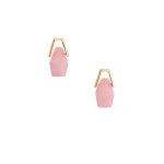 La DoubleJ Portal Earrings in 24K Gold Plate & Pink Resin at Luxury Shoes 