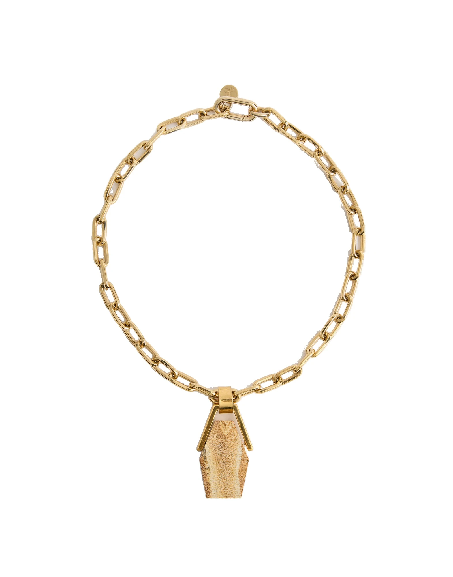 La DoubleJ Portal Necklace in 24k Gold Plate & Jasper at Luxury Shoes La DoubleJ Portal Necklace in 24k Gold Plate & Jasper at Luxury Shoes