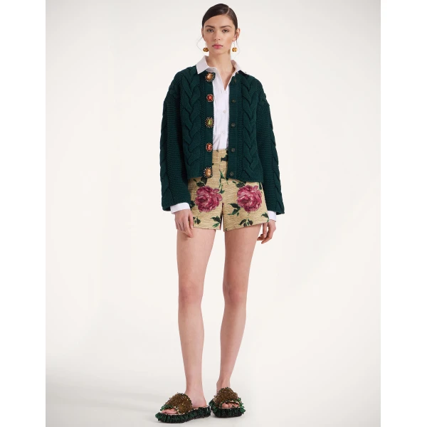 La DoubleJ Portrait Cardigan in Green, view 4