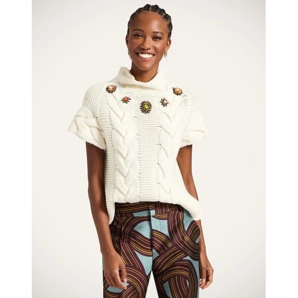 La DoubleJ Portrait Top in Ivory, view 2