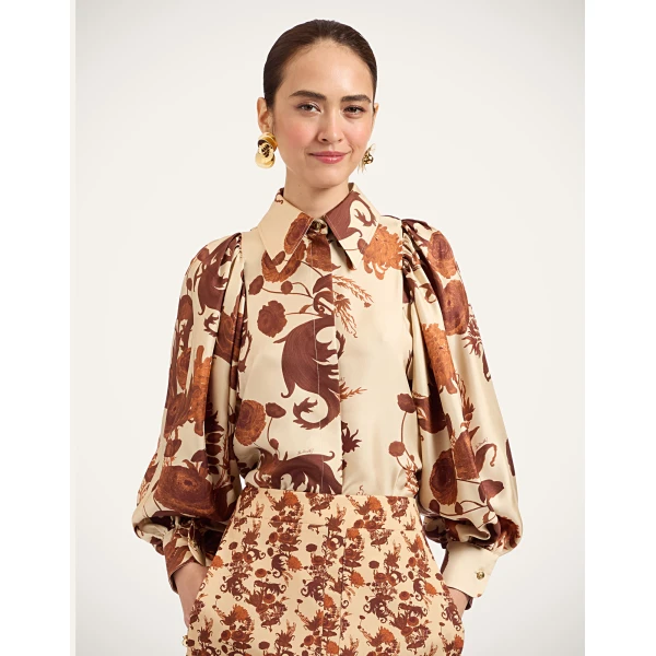 La DoubleJ Pouf Shirt in Coven Buttercream at Luxury Shoes 