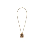 La DoubleJ Power Portal Necklace in 24K Gold Plate & Smoky Quartz at Luxury Shoes 