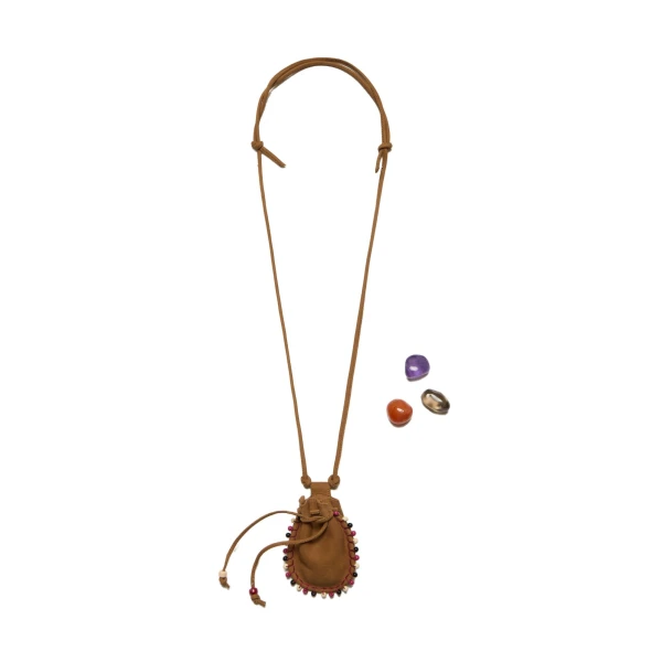 La DoubleJ Power Pouch With Crystals in Tan at Luxury Shoes 
