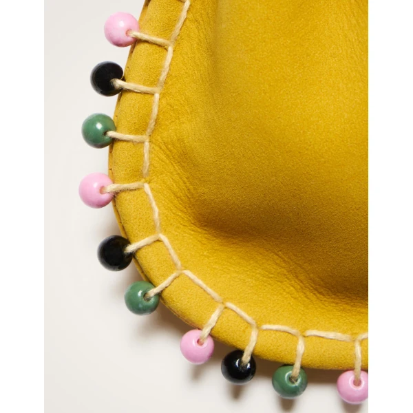 La DoubleJ Power Pouch With Crystals in Yellow at Luxury Shoes 