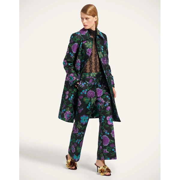 La DoubleJ Precious Coat in Botanical Black at Luxury Shoes 