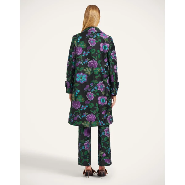 La DoubleJ Precious Coat in Botanical Black at Luxury Shoes 