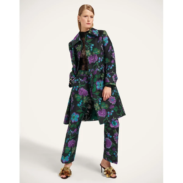 La DoubleJ Precious Coat in Botanical Black at Luxury Shoes 