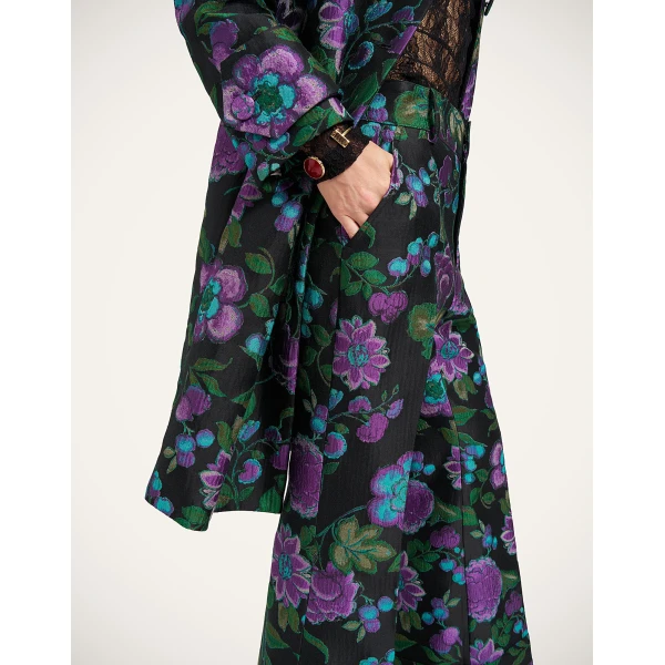La DoubleJ Precious Coat in Botanical Black at Luxury Shoes 