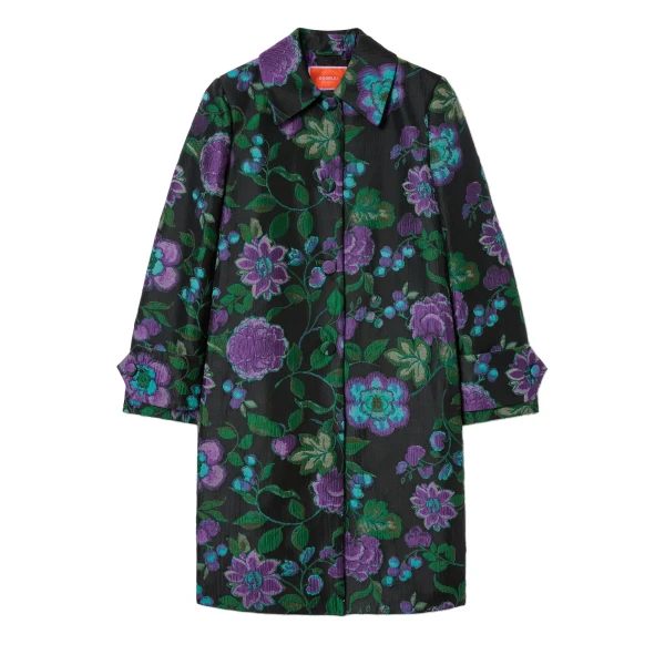 La DoubleJ Precious Coat in Botanical Black at Luxury Shoes 