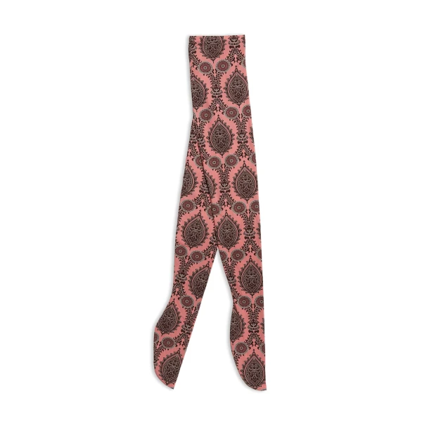 La DoubleJ Printed Tights in Oltrarno Pink at Luxury Shoes 