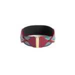 La DoubleJ Rainbow Belt in Color Block Burgundy at Luxury Shoes 