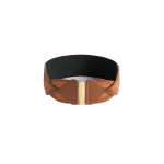 La DoubleJ Rainbow Belt in Color Block Orange & Camel at Luxury Shoes 