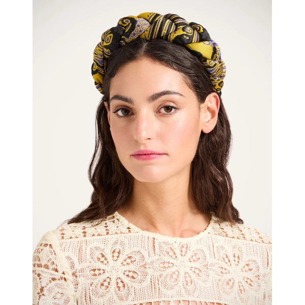 La DoubleJ Rapunzel Headband in Atlantis Yellow at Luxury Shoes 