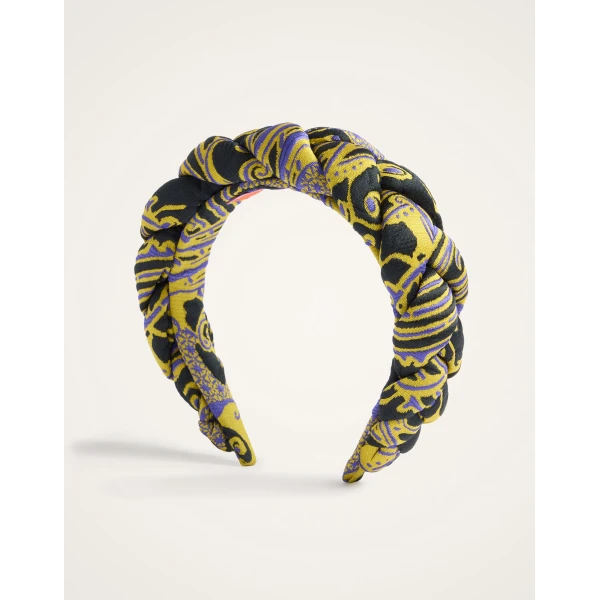 La DoubleJ Rapunzel Headband in Atlantis Yellow at Luxury Shoes 