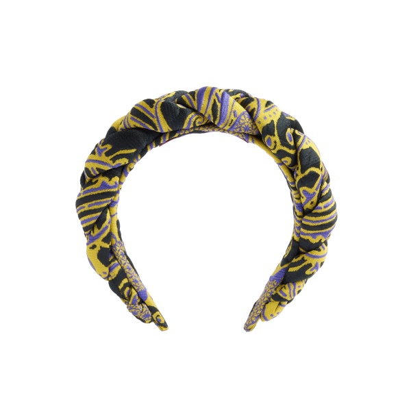 La DoubleJ Rapunzel Headband in Atlantis Yellow at Luxury Shoes 