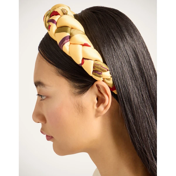 La DoubleJ Rapunzel Headband in Bamboo Yellow at Luxury Shoes 