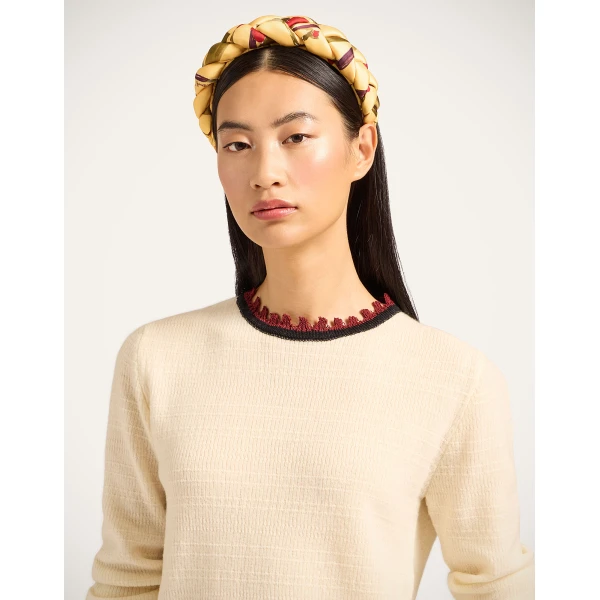 La DoubleJ Rapunzel Headband in Bamboo Yellow at Luxury Shoes 