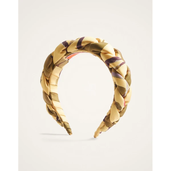 La DoubleJ Rapunzel Headband in Bamboo Yellow at Luxury Shoes 
