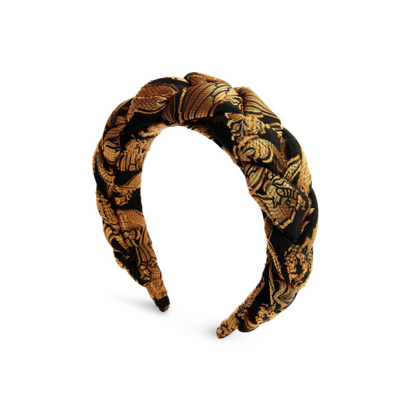 La DoubleJ Rapunzel Headband in Cherubs Black at Luxury Shoes 