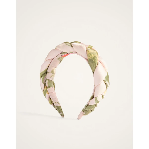 La DoubleJ Rapunzel Headband in Coven Pink at Luxury Shoes 