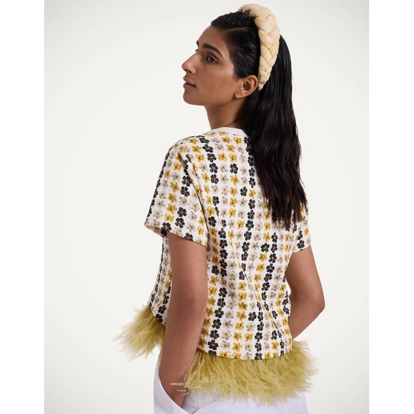 La DoubleJ Rapunzel Headband in Iris Yellow at Luxury Shoes 