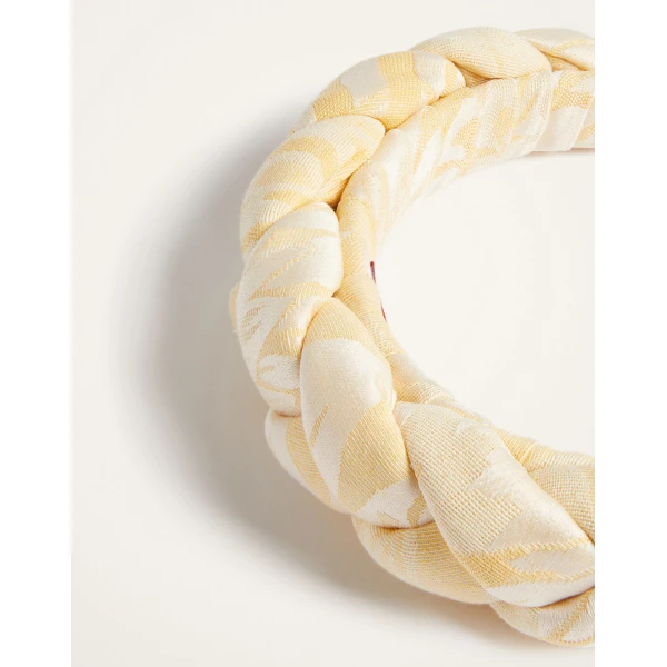 La DoubleJ Rapunzel Headband in Iris Yellow at Luxury Shoes 