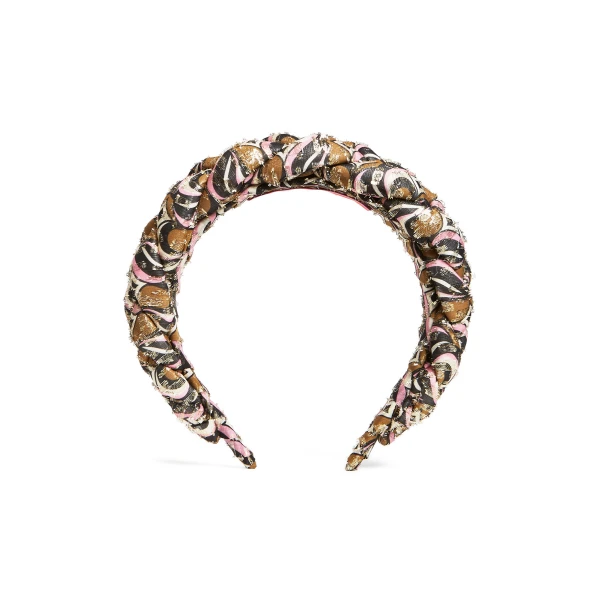 La DoubleJ Rapunzel Headband in Jive Pink at Luxury Shoes 