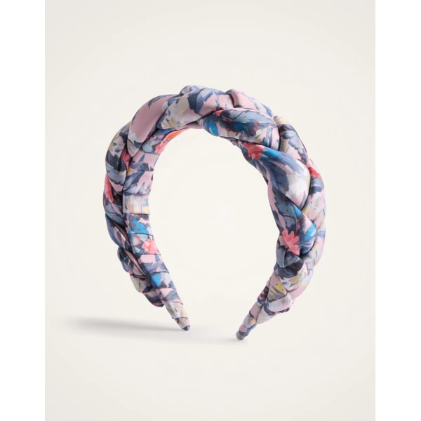 La DoubleJ Rapunzel Headband in Mini Tropicana Mauve at Luxury Shoes 