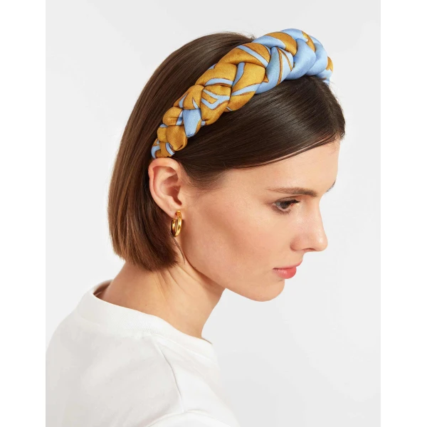 La DoubleJ Rapunzel Headband in Tangle Light Blue at Luxury Shoes 