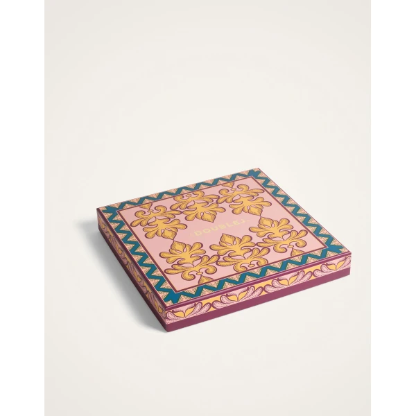 La DoubleJ Reversible Foulard 90 in Florette Fuchsia at Luxury Shoes 