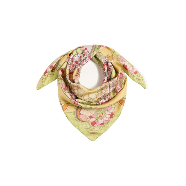La DoubleJ Reversible Foulard 90 in Florette Fuchsia at Luxury Shoes 