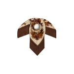 La DoubleJ Reversible Fringe Foulard 90 in Coven Buttercream at Luxury Shoes 