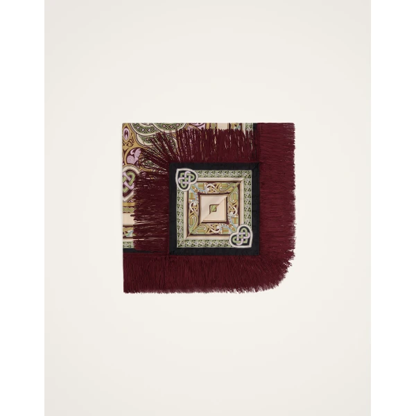 La DoubleJ Reversible Fringe Foulard 90 in Kells Light Green, view 5