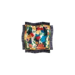 La DoubleJ Reversible Fringe Foulard 90 in Princess Peony Blue at Luxury Shoes 