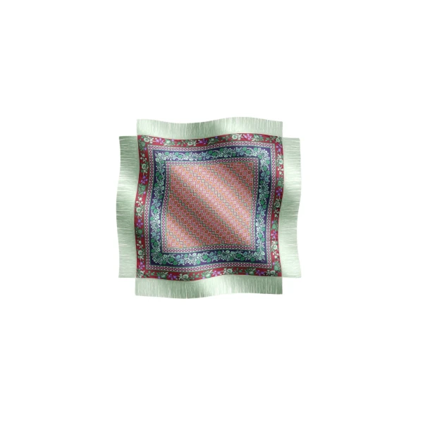 Reversible Fringe Foulard 90 in Regalia Red