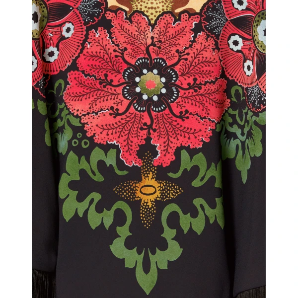 La DoubleJ Reversible Mini Poncho in Bounty Red at Luxury Shoes 