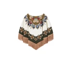 La DoubleJ Reversible Mini Poncho in Nucleus Off White at Luxury Shoes 