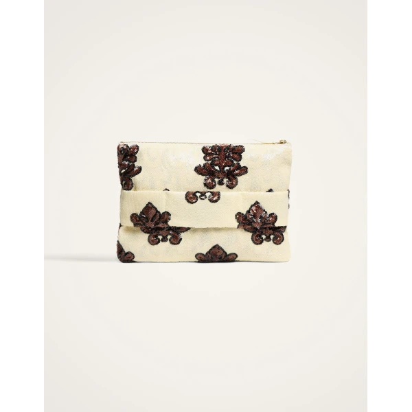La DoubleJ Ruffle Pochette in Herald Pink at Luxury Shoes 