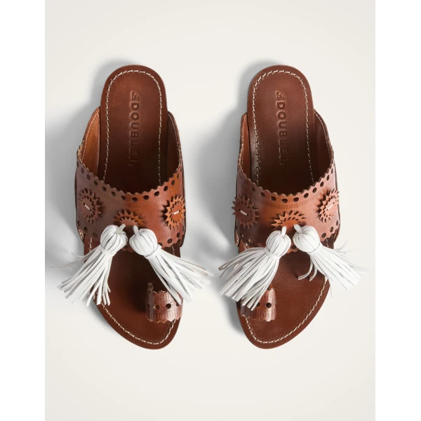 La DoubleJ Sandy Slides in Brown, view 4
