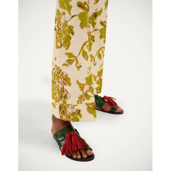 La DoubleJ Sandy Slides in Dark Green at Luxury Shoes 