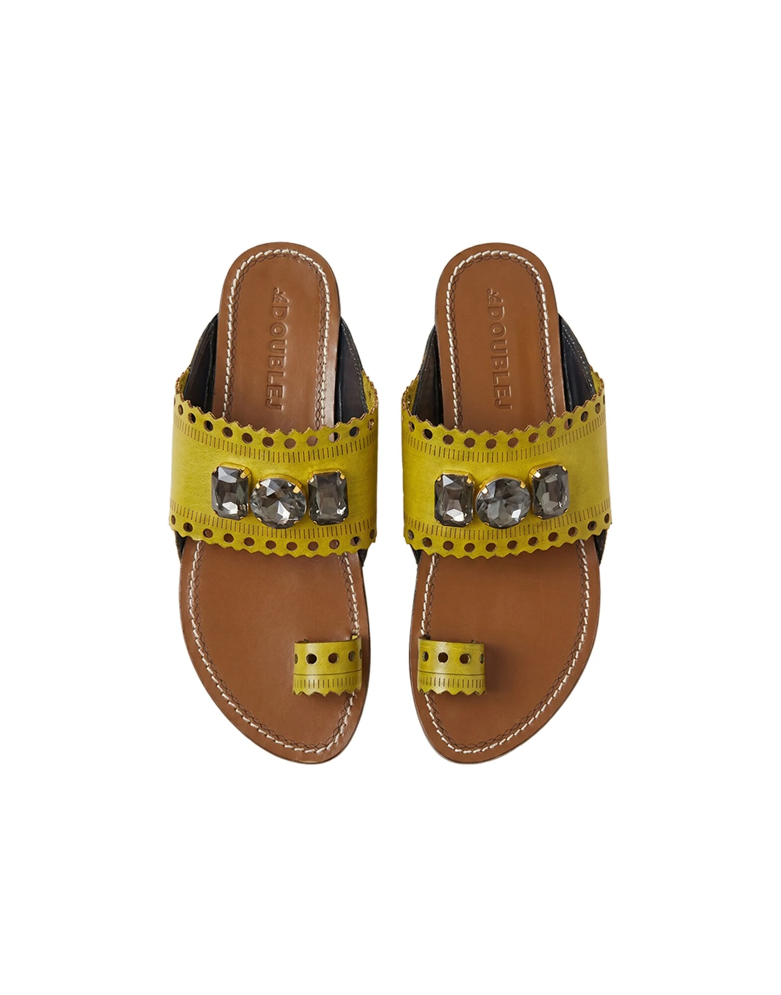 La DoubleJ Sandy Slides in Lime at Luxury Shoes La DoubleJ Sandy Slides in Lime at Luxury Shoes