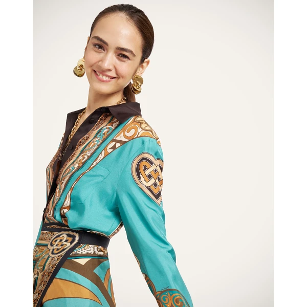 La DoubleJ Sarong Skirt in Kells Swirl Camel at Luxury Shoes 