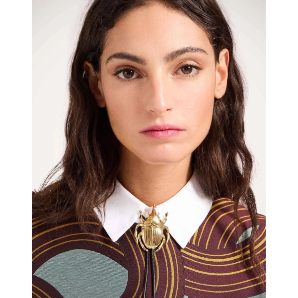 La DoubleJ Scarab Cow Tie in 24K Gold Plate at Luxury Shoes 