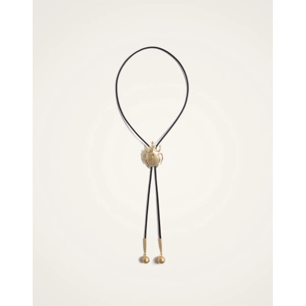 La DoubleJ Scarab Cow Tie in 24K Gold Plate at Luxury Shoes 