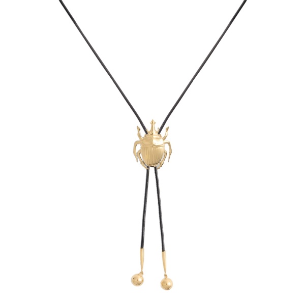 La DoubleJ Scarab Cow Tie in 24K Gold Plate at Luxury Shoes 