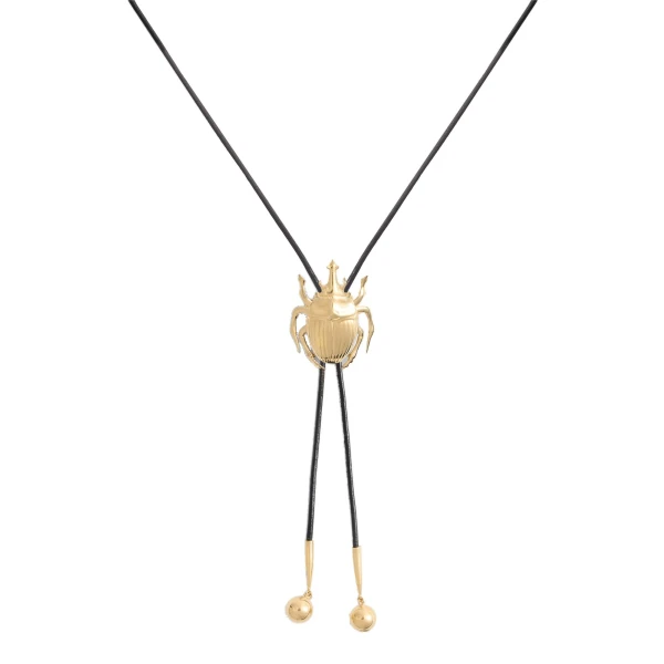 Scarab Cow Tie in 24K Gold Plate