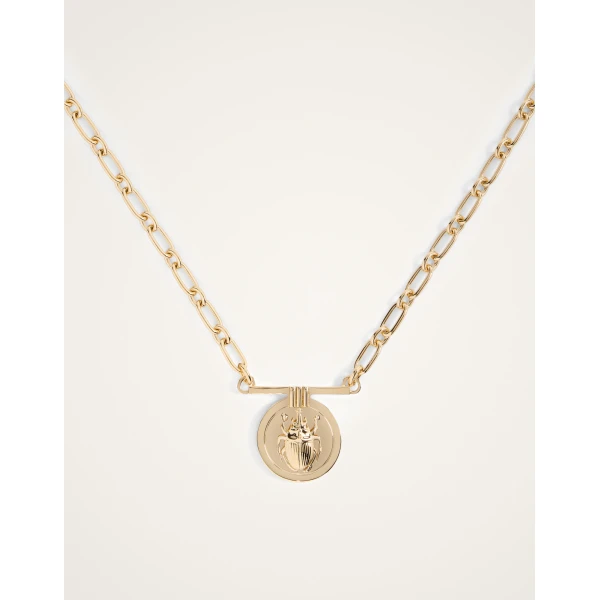 La DoubleJ Scarab Necklace in 24K Gold Plate, view 4