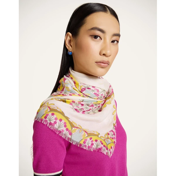La DoubleJ Scarf (70X180) in Florette Fuchsia at Luxury Shoes 