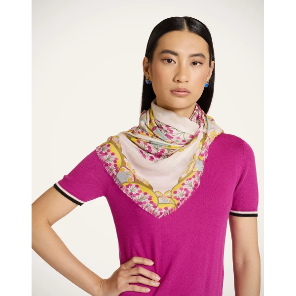 La DoubleJ Scarf (70X180) in Florette Fuchsia at Luxury Shoes 