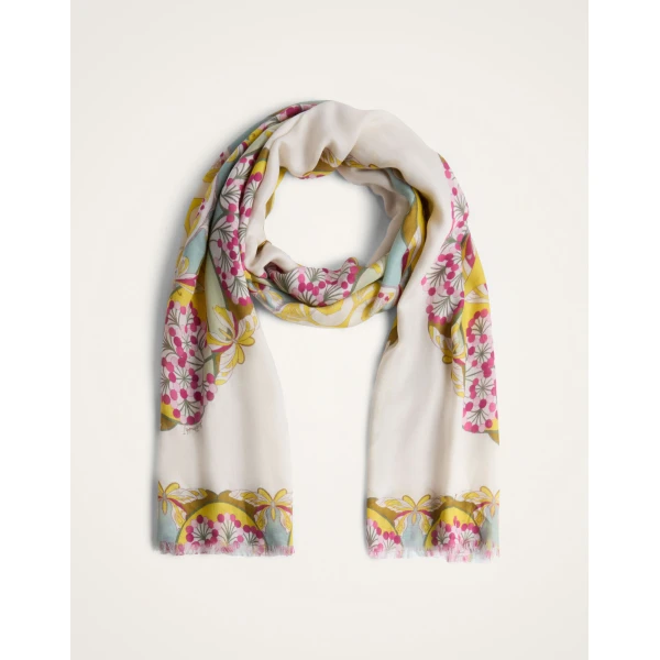La DoubleJ Scarf (70X180) in Florette Fuchsia at Luxury Shoes 